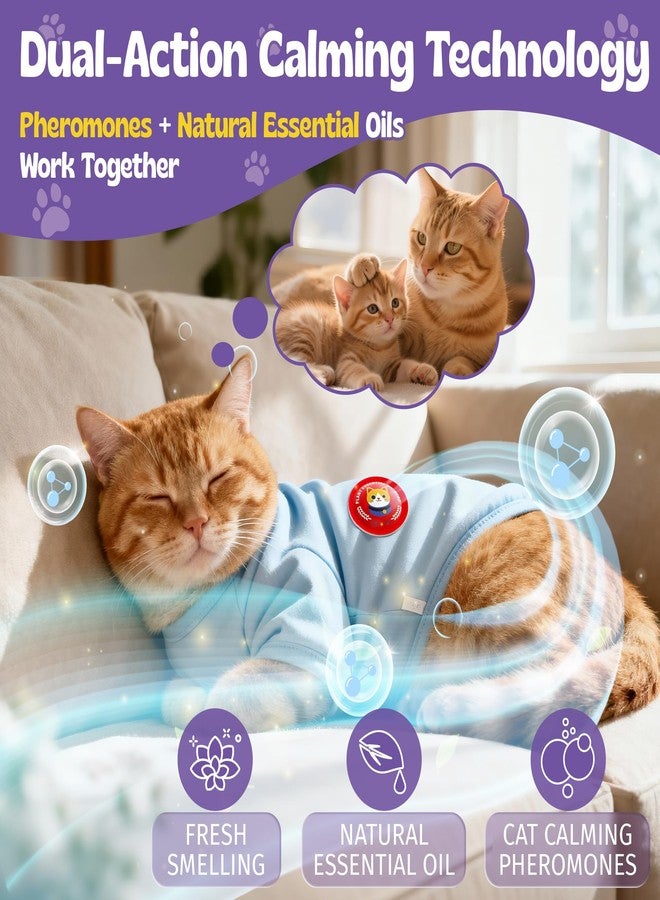 Mysora Cat Calming Patches for Travel, Car & Home Use, Pheromone & Natural Essential Oil Calming Diffuser for Cats & Kittens to Reduce Anxiety and Stress, Long Lasting & Non Toxic, 10 Count - Image 3